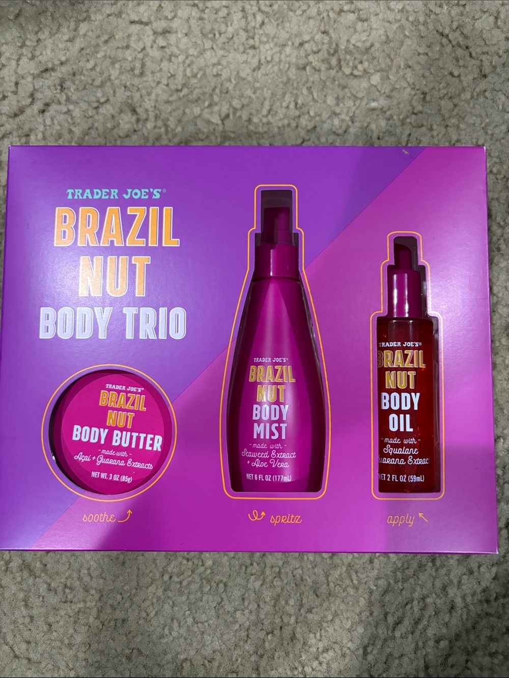 Trader Joe's Brazil Nut Body Trio - Pink Set